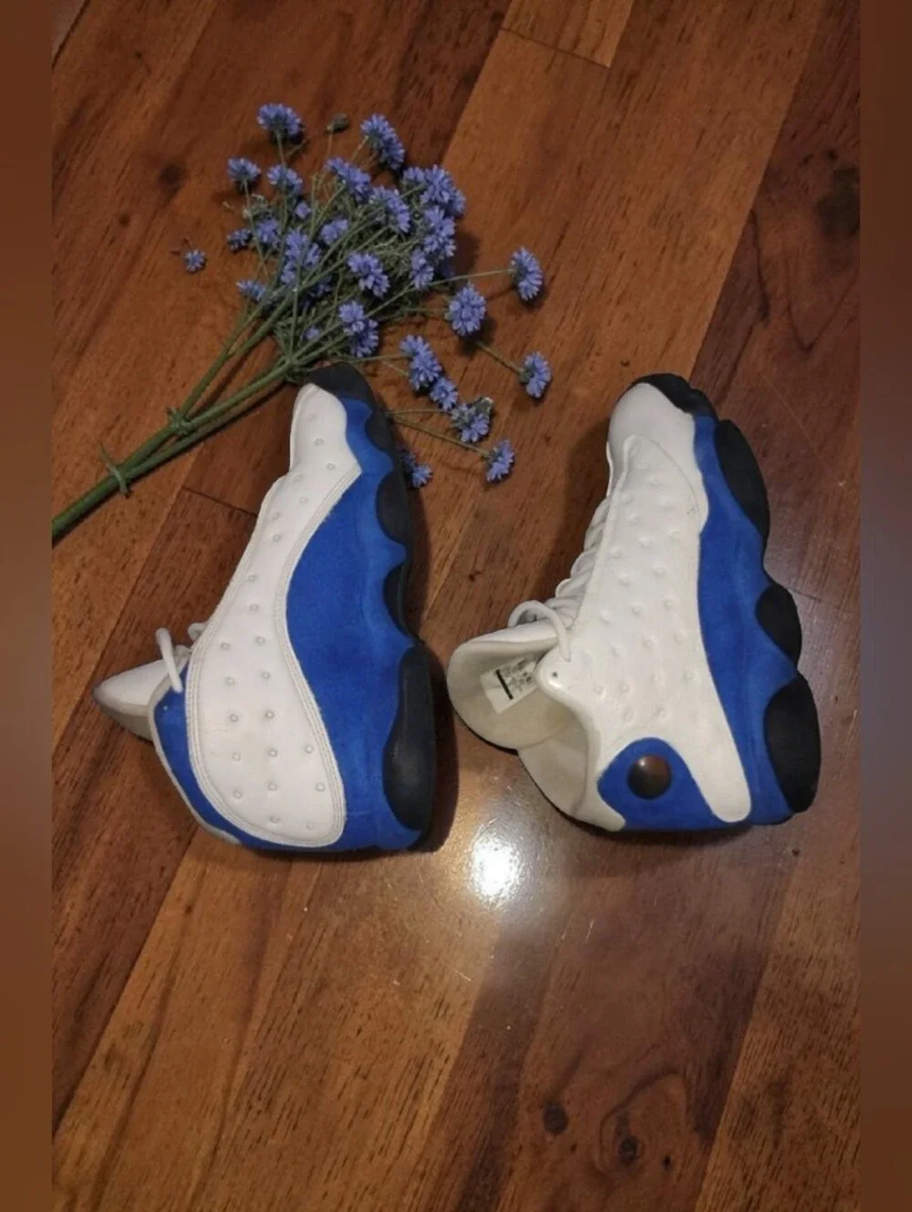 Air Jordan 13 Retro Hyper Royal White Blue Sneakers - (Size Men's 7.5)